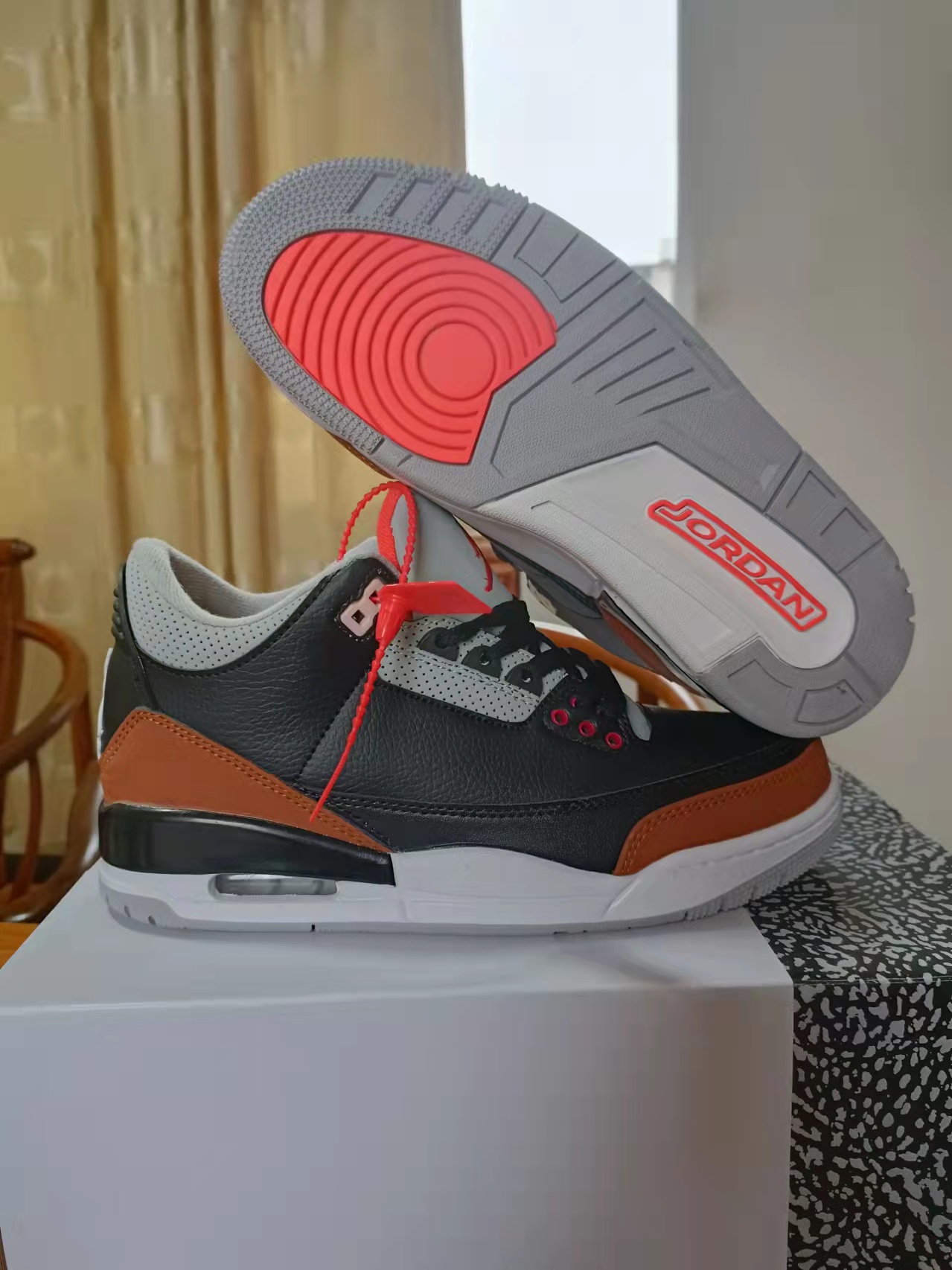 Air Jordan 3 Retro Black Brown Grey Shoes